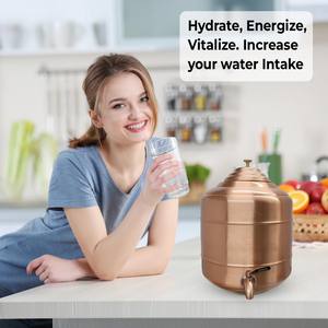 ถังเก็บน้ำทองแดงแท้ 100% พร้อมก๊อกน้ำสแตนเลสและฝาปิด ขนาด 12 ลิตร - Product Image 6