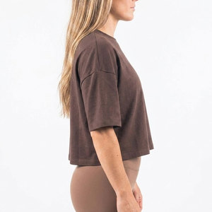 OEM Premium Spandex Cotton Women's Oversize Tee Sweat Wicking Summer Active Top 180 Grams TShirt - Product Image 6