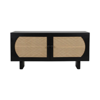 Mueble de Madera de Alta Calidad Estilo Japandi con Almacenamiento para Sala de Estar, Soporte para TV, Diseño Moderno para Aplicaciones Rurales