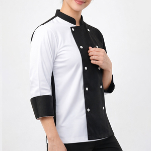 เสื้อเชฟผู้หญิง ดีไซน์หรูหรา ปักลายตามสั่ง สินค้าขายดีอันดับต้นๆ ชุดยูนิฟอร์มร้านอาหารสำหรับสุภาพสตรี เสื้อเชฟขายดีที่สุด - Product Image 4