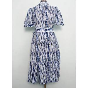 Robes pour femmes à imprimé floral midi tendance, mode estivale, nouvelle robe à col en V à manches courtes avec cordon de serrage, directement d'Inde - Product Image 6