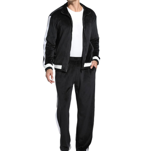 Latest Style Plus Size Custom Logo Zipper Acid Wash Velvet 2 Piece Jogger <b>Velour</b> <b>Tracksuits</b> For Men Breathable With OEM Services - Product Image 1