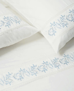 Custom Wholesale Embroidery Blue Floral Home Duvet Cover Sets 250TC European-American Style Machine-washable Cotton <b>Bedding</b> - Product Image 2