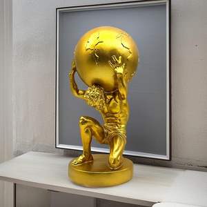 Estatua del Dios Griego Atlas de 11 Pulgadas, Figura Coleccionable de Resina Hecha a Mano en Color Dorado, Decoración Art Deco para el Hogar, Sala de Estar - Product Image 3