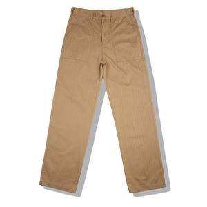 <b>Men's</b> 100% Cotton <b>Herringbone</b> <b>Trousers</b> Vintage Wide Leg Pants Casual Workwear Zipper Work Pants Wholesale - Product Image 2
