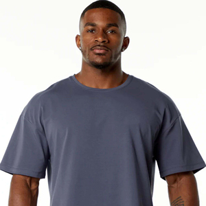 T-shirt à manches courtes pour homme, couleur unie, col rond, décontracté, 100% coton, jersey tricoté, respirant, coupe régulière - Product Image 4