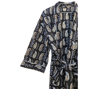 Bata acolchada de algodón 100% para mujer, Kimono estampado a mano de longitud larga, vestido informal suave de verano para verano y primavera, kimono suave - Product Image 2
