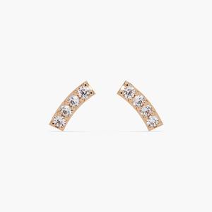Pendientes de barra de oro de 14K con diamantes cultivados en laboratorio, engaste pavé de 8 piedras, 0.15ctw, certificado IGI, joyería minimalista para boda, regalo para - Product Image 4
