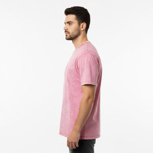 Camiseta con efecto acid wash para hombre, de algodón suave y descolorido, ligera y transpirable, ideal para entrenamiento en el gimnasio y uso diario. - Product Image 4