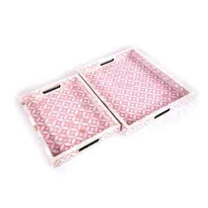 Plateaux de service et de rangement contemporains en résine et nacre pour le Ramadan et l'Aïd – Assiettes de service modernes pour tables basses - Product Image 2