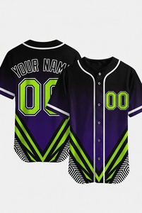 Camiseta de Béisbol Sublimada Personalizada con Diseño Chevron Amarillo y Verde, Uniforme de Equipo con Botones para Hombre, Camisa Deportiva Atlética que Absorbe la Humedad - Product Image 3