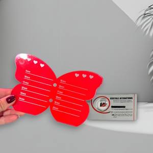 Palette magnétique en acrylique pour extensions de cils, motif cœur papillon rouge vif, écologique, pour pose de cils - Product Image 4