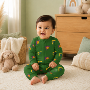 Combinaison pour bébé à manches longues en coton imprimé |   Combinaison bébé unisexe douce à motif d'escargot avec fermeture éclair bidirectionnelle, tenue pour nouveau-né - Product Image 2