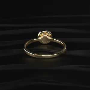 Round Cut Halo Solitaire Diamond Engagement <b>Ring</b> With IGI Certified VVS-VS Clarity Buy Direct From <b>Indian</b> Trusted Supplier - Product Image 4