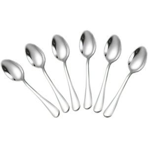 Set di 6 Cucchiaini da Espresso in Argento, 14 cm, Piccoli Cucchiaini in Acciaio Inox per Dessert, Caffè e Tè - Product Image 1