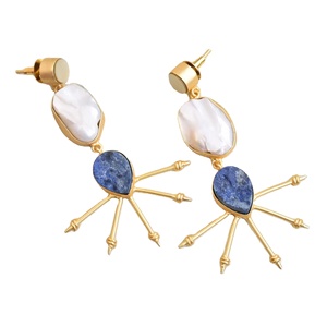 Premium <b>Pearl</b> Drop <b>Earrings</b> With Polished Gemstone <b>Pearl</b> Gold Plated Finish And Handcrafted Quality Made Jewelry - Product Image 6