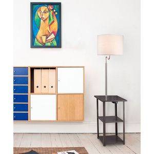 Lampada da Tavolo Quadrata da 58 Pollici con Stazione di Ricarica, Lampada da Terra per Divano - Product Image 6