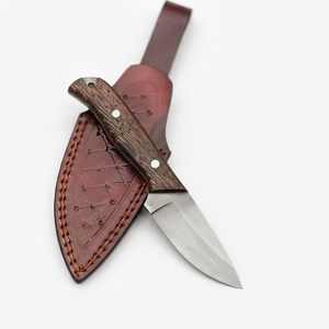 Cuchillo de caza de hoja fija de acero al carbono forjado a mano con mango de madera de wenge, cuchillo de supervivencia para camping y bushcraft, regalo para hombres. - Product Image 1
