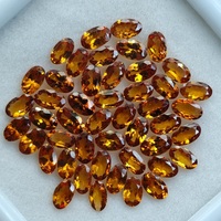 Batu Garnet Spessartite Oranye Potongan Oval Alami Bersegi Berkualitas Tinggi untuk Pembuatan Perhiasan