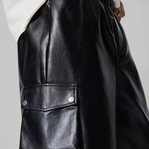 Shorts en cuir pour homme, coupe confortable, taille mi-haute élastique, respirant, imperméable, tendance, nouvelle arrivée - Product Image 6