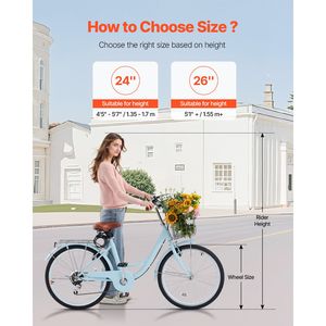 Bicicleta Cruiser Azul Claro de 24 Pulgadas con 7 Velocidades, Portaequipajes Trasero de Gran Capacidad, Seguro y Resistente, Bicicleta Cruiser de Playa con Portaequipajes Trasero - Product Image 3