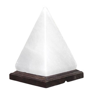 Lámparas de sal natural del Himalaya, decoración espiritual, cristal natural en forma de pirámide, mini lámparas USB con base de madera. - Product Image 1