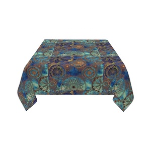 Nappe de table intérieure et extérieure 100% coton, meilleure vente, nappes de mariage rondes brodées au design personnalisé - Product Image 1