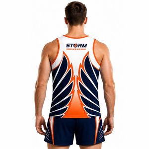 Conjunto de Uniforme de Atletismo Personalizable de Poliéster, Nuevo Diseño, Jersey sin Mangas, Fabricación de Uniformes Deportivos para Hombre - Product Image 6