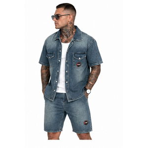 Top Trending Men's Denim Short <b>Set</b> 100% Cotton Durable Fabric Comfortable Button Colure Summer Wear Denim Short <b>Set</b> for Men - Product Image 3