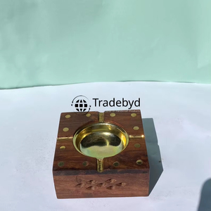 Tradebyd ที่เขี่ยบุหรี่ไม้งานทำมือหรูหราที่วางบุหรี่แบบชนบทของขวัญทันสมัยสำหรับผู้ชาย - Product Image 3
