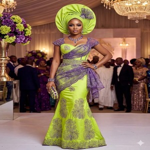 Última Tendencia 2026: Tela Tafetán Nigeriana George con Bordado Floral para Ocasiones Especiales - Product Image 1