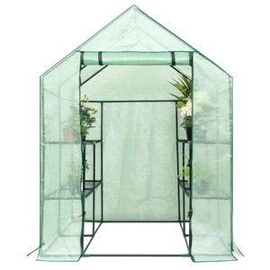 Mini serra Walk-In da 8 scaffali per il giardinaggio all'aperto verde casa prodotto - Product Image 3