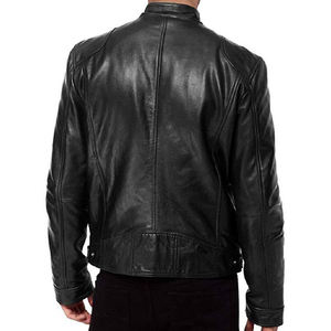 Men's <b>Slim</b> <b>Fit</b> Genuine Leather Motorcycle <b>Jacket</b> Classic Racing Rider Protective Outerwear for Winter Stylish <b>jacket</b> for men - Product Image 3