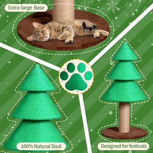 31.5in Christmas Tree Cat Scratcher Large Indoor Cats Cat Scratching Post Tower with Sisal for Indoor Cats - Product Image 1
