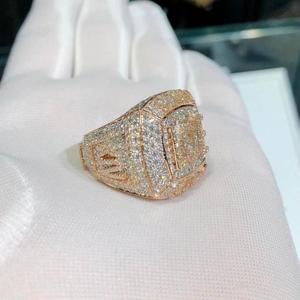 Sterling Silver Moissanite Ring Elegant Luxury Anniversary Engagement Bridal Jewelry <b>Gift</b> <b>for</b> Women <b>Men</b> - Product Image 1