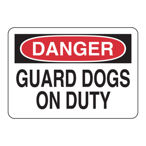 Panneau de signalisation « Chiens de garde en service » - Avertissement de zone de sécurité intérieure et extérieure imprimé UV - Product Image 1