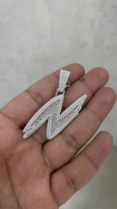 Custom Iced Out Letter Pendant <b>Silver</b> Plated Alloy VVS Baguette Cut Moissanite Diamonds Hip Hop Charm Unisex Gift Jewelry - Product Image 3