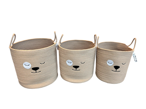 Modern Cotton Elephant Print Woven <b>Storage</b> <b>Basket</b> Organizer Bin Nursery <b>Toy</b> Holder - Product Image 6