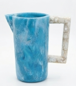 Carafe à eau en résine marbrée bleue, faite à la main, décorative, design moderne, 1,5 L, pour mariage, fête à domicile, carafes de haute qualité - Product Image 6
