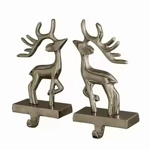 Elegant Metal <b>Stocking</b> Display Ornament for Winter Home Collection - Product Image 4