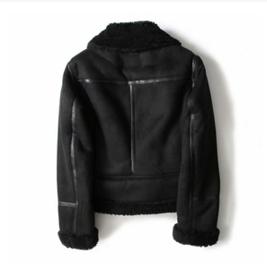 Blouson Bomber Moto en Cuir Véritable pour Femme avec Bordure en Fourrure, Fermeture Éclair, Imperméable, Coupe-Vent, Longueur Standard, Échantillon Fini - Product Image 6