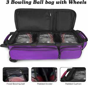 Rohzen Sports Rolling Sports Duffel <b>Bag</b> Heavy Duty <b>Wheels</b> Telescoping Handle Multi-Pocket 50-70L PU Material <b>Travel</b> Gear - Product Image 4