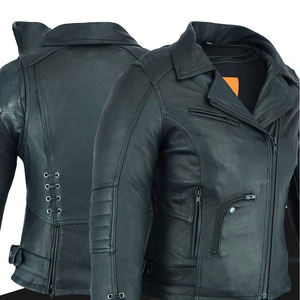 Chaqueta de Motocicleta de Cuero para Mujer, Profesional, Impermeable, Resistente al Viento, Transpirable, Tallas Grandes, Estilo Moderno, Última Colección - Product Image 4