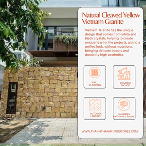 Meilleur choix pour la décoration intérieure moderne : Panneau mural en pierre de granit jaune, revêtement de façade en pierre naturelle, imperméable, gaufré, pour salon - Product Image 6