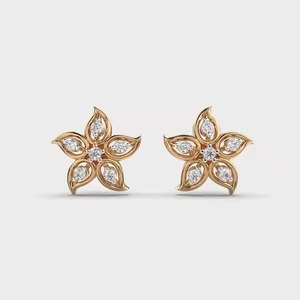 New Manufactured Luxury Diamond <b>Earrings</b> for Women's Certified Brilliant Flower Shape Sustainable Fine Available For Sale - Product Image 2