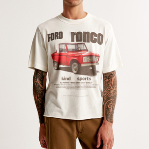 T-shirt pour homme avec imprimé de voiture vintage, imprimé de camion rétro, style décontracté surdimensionné, streetwear en coton à manches courtes, tendance estivale - Product Image 6