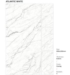 Carrelage en porcelaine texturé effet marbre de luxe 600x1200mm, best-seller, grand format moderne pour salle de bain et villa - Product Image 2