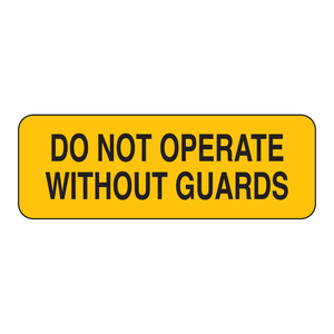 Panneau de signalisation de sécurité pour machines industrielles « Brady : Ne fonctionner pas sans protections » - Product Image 1