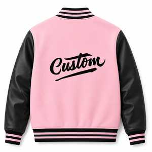Veste de sport rose personnalisée pour homme, manches en laine/viscose, boutons sur le devant, col rabattu, style décontracté, coupe-vent, chauffante, respirante - Product Image 3