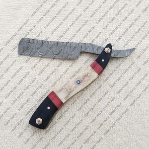 medieval razor <b>shaving</b> <b>Shaving</b> Razor horn handle Professional cut throat salon barber razor wooden handle blade razor TT-5524 - Product Image 6